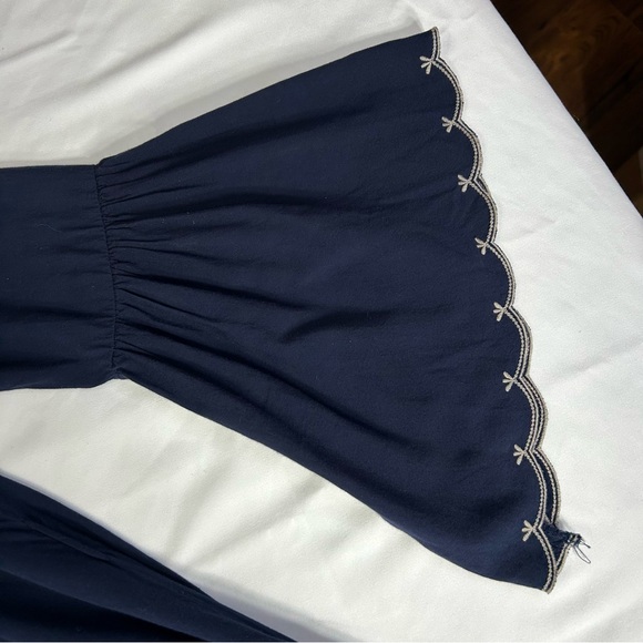 Double Zero Hippie Boho Embroidered Bohemian 70's Bell Sleeve Tunic Blouse Sz S - Picture 5 of 12